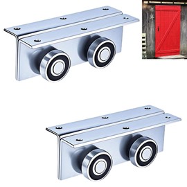 YOVXKAN 4 Wheel Heavy Duty Trolley Assembly Roller for Barn Doors or Shed Sliding Doors, Compatible with 1-5/8" Wide or All 1-5/8" or Taller Strut Channel(2 Packs)