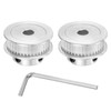 MECCANIXITY 2GT Pulley 40 Teeth 6.35mm Bore Aluminum Timing Pulley Wheel for 6mm Width 40T Timing Belt with Hexagonal Wrench for 3D Printer, CNC, Timing Belt-2 Pcs Silver