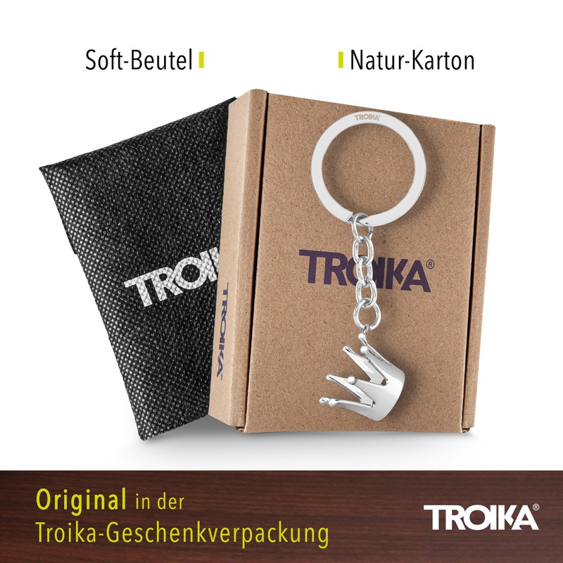 TROIKA Crown Keyring - Crown - Cast Metal - Chrome