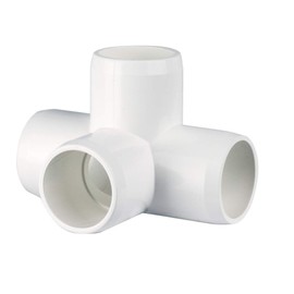 CIRCOPACK 2 Pieces, 4-Way Ell Tee (LT) PVC Fittings for 1-1/4 Inch Schedule 40 PVC Pipes, Furniture Grade for Dog Agility Structures Etc