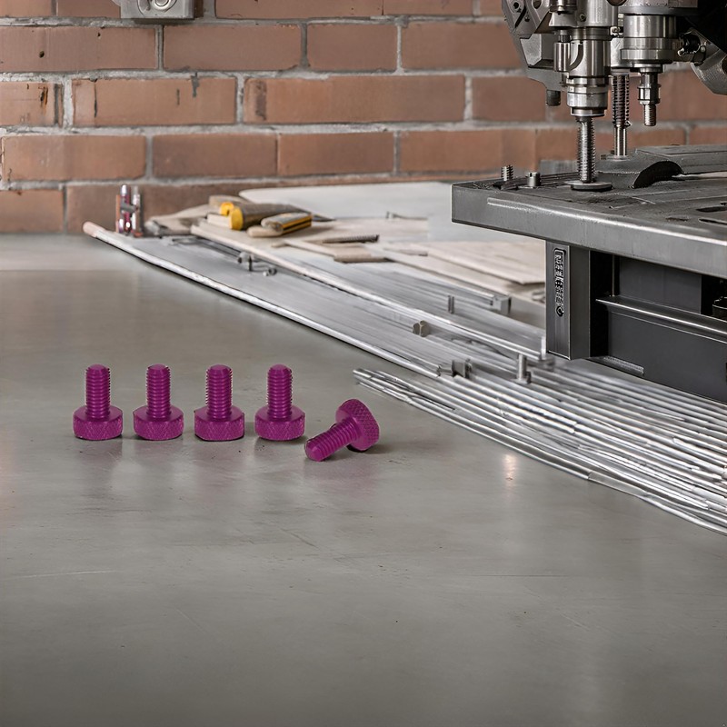 PrecisionGeek M5 x 10 mm Flat Knurled Thumb Screws – Purple