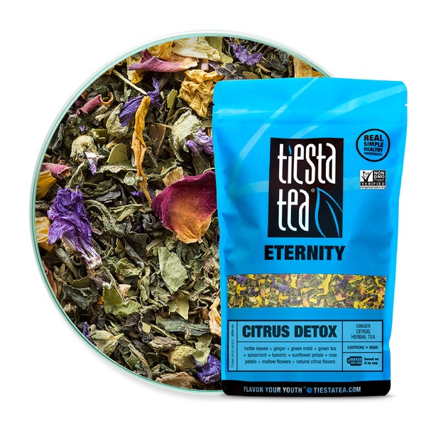 Tiesta Tea - Citrus Detox, Loose Leaf Ginger Citrus Herbal Tea, High Caffeine, Hot & Iced Tea, 12 oz Bulk Bag - 200 Cups, Natural, Turmeric, Detox Tea, Herbal Tea Loose Leaf