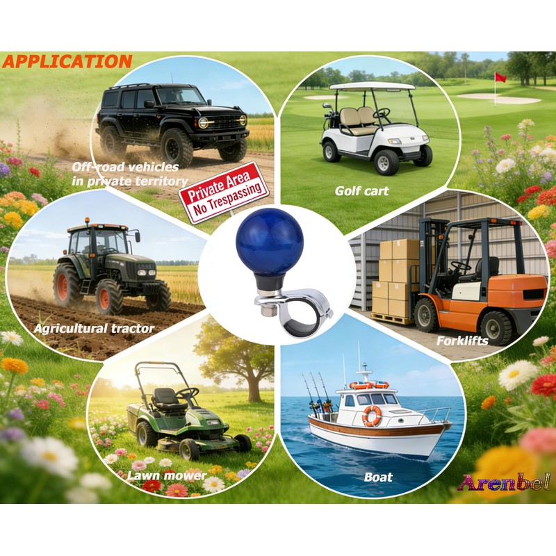 Arenbel Round Steering Wheel Ball Booster Car Turning Spinner Assist