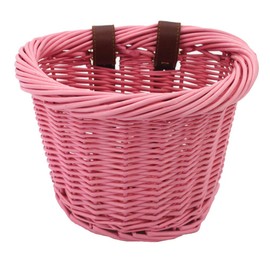 Wicker Bike Basket, Little Box Made by Willow for Bicycle (Pink)