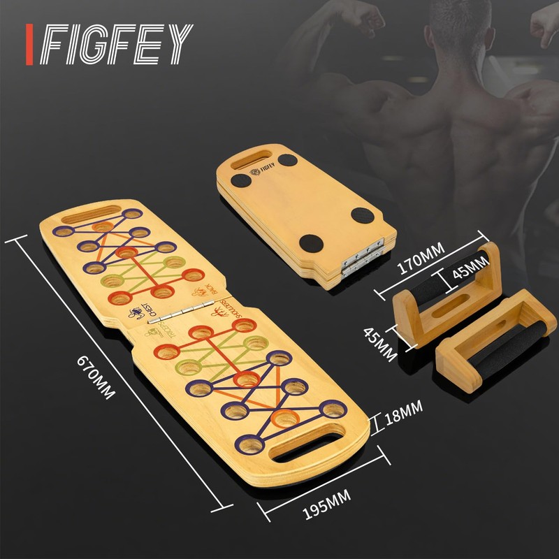 Wooden Portable Push up board, foldable fitness strength training pushup