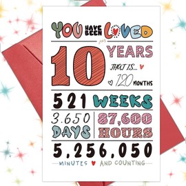 10th Birthday Card 10 Years Old Greeting Card 10th Birthday Decorations Happy 10 Years Old Birthdays Cards for Kids Boy Girls Niece