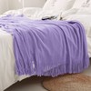 Homiest - Cobija decorativa tejida con flecos, cobija ligera de