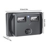 Car USB Socket with Cap, Dual Port Quick USB Charge