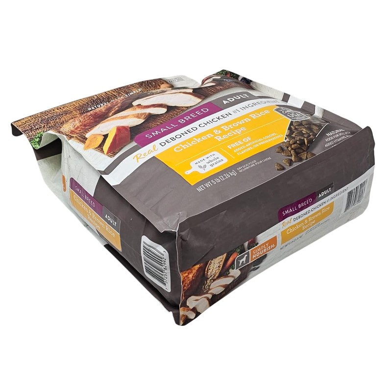 SIMPLY NOURISH Small Breed Adult Dog Food, Chicken and Brown