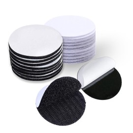 Adhesive Tape - 20PCS Sticky Back Hook Loop Dots - Double Sided Industrial Strength - Heavy Duty Rug Carpet Gripper Pad Mounting Tape for Wall Decor or Tools Hanging - Round 2 inch, Black & White