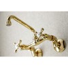 Kingston Brass KS213PB Victorian Two Handle Wall Mount Kitchen Faucet,