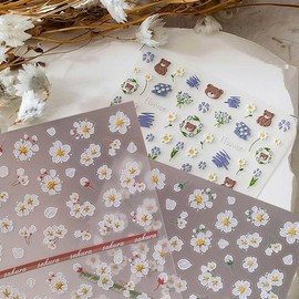 [Out_62] Bright 3D Stickers Spring Flower Embossed Stickers (4 Types) - Embossed Sticker_-_125／FREE / [아우트_62]화사한 입체스티커 봄꽃 엠보 스티커 4종 - 엠보스티커_-_125／FREE