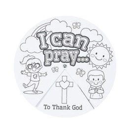 Fun Express Color Your Own When Can I Pray Wheels - Craft Kits - 12 Pieces