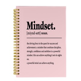 Knibeo Mindset Inspirational Notebooks Journal - Notebooks for School, 5.5×8.3 Inch Inspirational Spiral Bound Notebook with 164 Pages, College School Supplies(Light Pink)