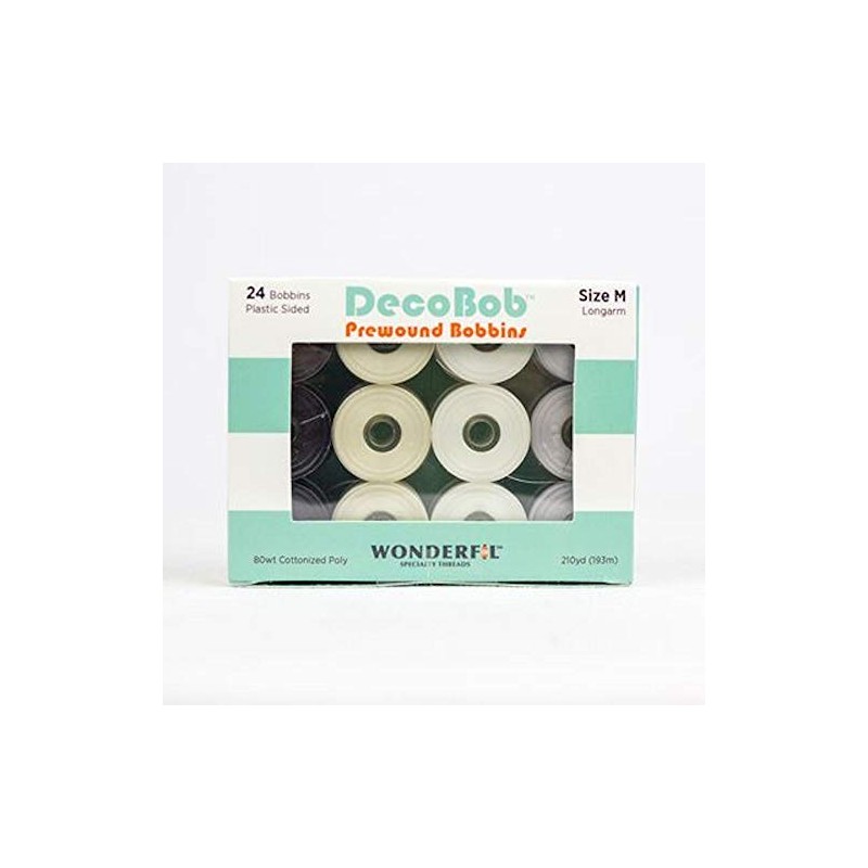 Wonderful Speciality Threads DecoBob Prewound Bobbins, Size M Longarm (Basic)