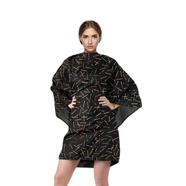 Cricket Holding It Together All Purpose Hairstylist Cape for Clients Professional Salon Barbershop Client Cape, Rose Gold Metallic Bobby Pin Print, Black