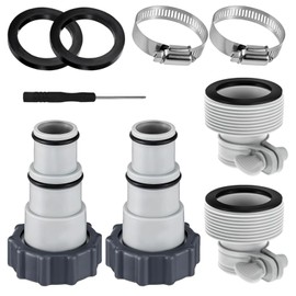 Pool Hose Adapter Kit,Pool Pump Hose Connector for 1.25" to 1.5" Hoses with Clamp Washer for Intex Threaded Filter Pump Saltwater Systems for Aboves Ground Pools (A+B)