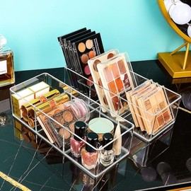 JessLab Organizador de Cajones, Organizador de Maquillaje Acrílico de 3 Compartimento Almacenamiento de Cosméticos Exhibición de Joyería para...      
