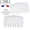 Camila Paris CP3108 French Hair Side Comb, Small, Curved White