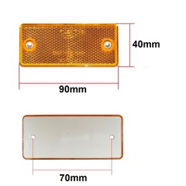 6 x Yellow Reflectors Rear Reflector Reflective Cat Eyes Rectangular Rear Light Trailer Truck Car Caravan Orange 90 mm x 40 mm E20 E-Approved