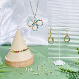 PH PandaHall 160 abalorio de semillas de 2 agujeros de 2 agujeros chapados en plata de ley 925 bañadas en oro de 24 quilates, abalorio de hematita sintéticas para pulseras de cordón, collares, joyería