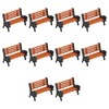 Hsthe Sea 10pcs Painted Model Patio Bench Miniature Building Train