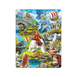 Larsen US23 Norwegian Folktale Trolls Jigsaw Puzzle | 30 Pieces | Fun & Educational Tray & Frame Puzzle for Kids