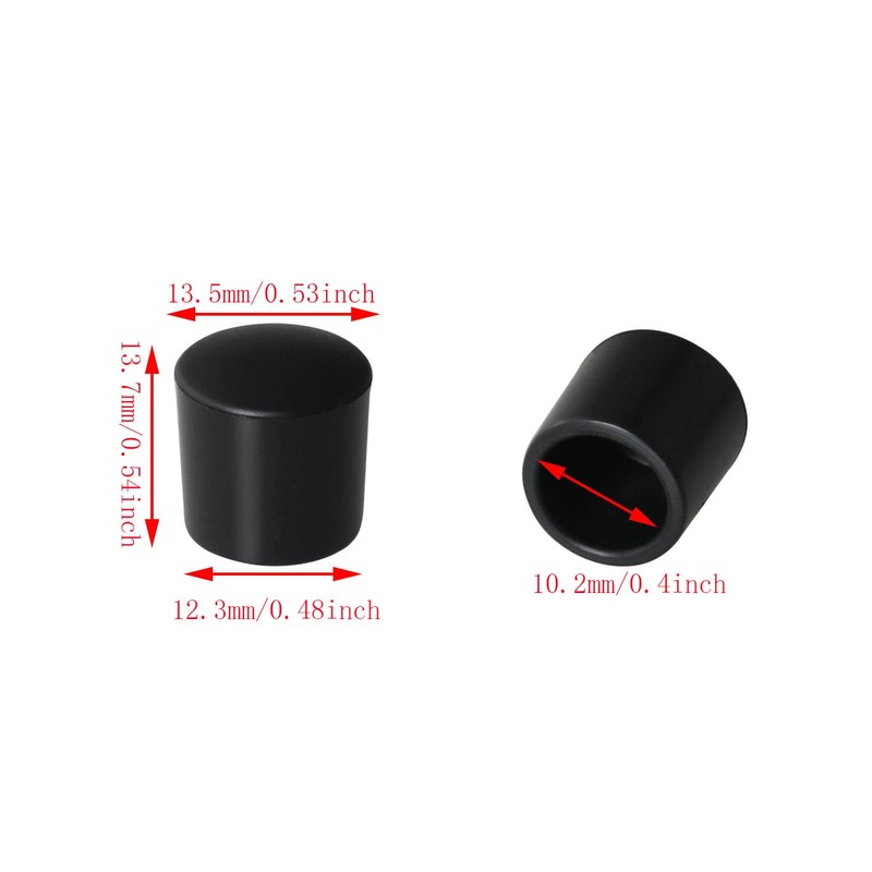 Door Stop Bumper Tips DGBRSM 8pcs Black 0.39 Inch Door