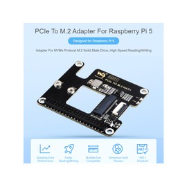 Waveshare PCIe to M.2 Adapter for Raspberry Pi 5,Support M.2 NVMe SSD 2230 2242,Supports Gen2 and Gen3 Modes