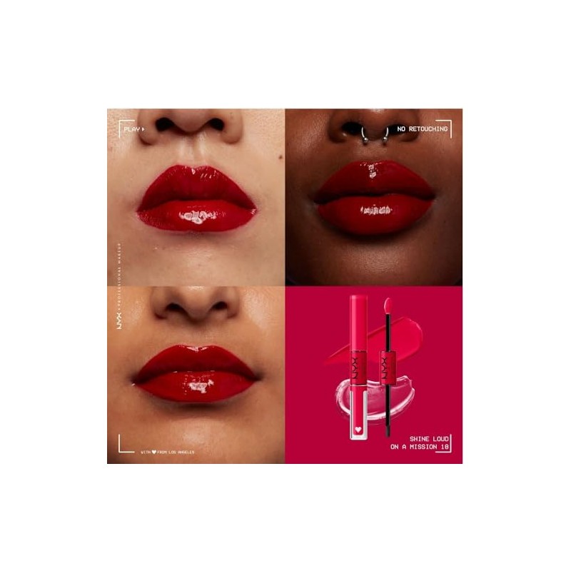 NYX Professional Makeup, Shine Loud, Labial Líquido Larga Duración, Ona