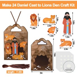 Syhood 24 Set Daniel in The Lion's Den Craft Kit, Sunday School VBS Religious Crafts Easter DIY Christian Bible Craft Kit for School Home Activities