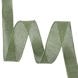 Meseey Burlap Wired Ribbon 1 Inch Wired Edge Ribbon for DIY Projects, Gift Wrapping, Wreaths, Christmas Decoration (Sage Green)
