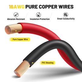 Oyviny 12FT 16AWG SAE Extension Cable with Polarity Reversing Adapter, Heavy Duty 2 Pin SAE Quick Connector with Dust Caps for Solar Panel Automotive Battery Charger Trolling Motor