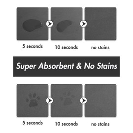 MontVoo-Absorbent Pet Feeding Mat-No Stains Pet Mat for Food and Water Bowl-Quick Dry Cat & Dog Food Mat Water Dispenser Mat-Pet Supplies Mat-Dog Water Bowl Mat for Messy Drinker,（Darkgrey,16"x24"）