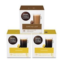 NESCAFÉ Dolce Gusto Capsules Tasting Set (Café au Lait, Grande), 48 Drinks from 48 Capsules (3 x 16)