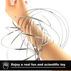 Flow Ring-Kinetic Spring Toy-3D Sculpture Ring - Magic Flow Toy Ring - 3D Spring Metal Ring Interactive Spinner Ring Arm Toy for Adult, Boys, Girls, Children & Aged - Stress relief - ASPIRE UK
