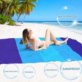 BYDOLL Beach Blanket Waterproof Sandproof 78''×110'' Suits1-7 Adults Compact Lightweight Oversized Sand-Free Blanket Large Picnic Mat for Beach Travel Camping Hiking