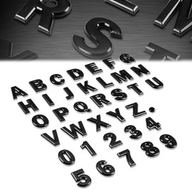 Car Letter O Emblems Badges Metal Vehicle Decals Bumper Sticker, Cool Car Exterior Accessories Replacement for Motorcycle SUV Pickup Truck, Black