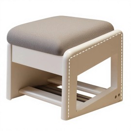 Small Rectangular Shoe Rack Bench 2-Tier Flip-Top Storage Walnut Upholstered Seat for Entryway & Hallway XD014color: white upholstered seat, size: 11.8"D x 39.3"W x 15.7"H