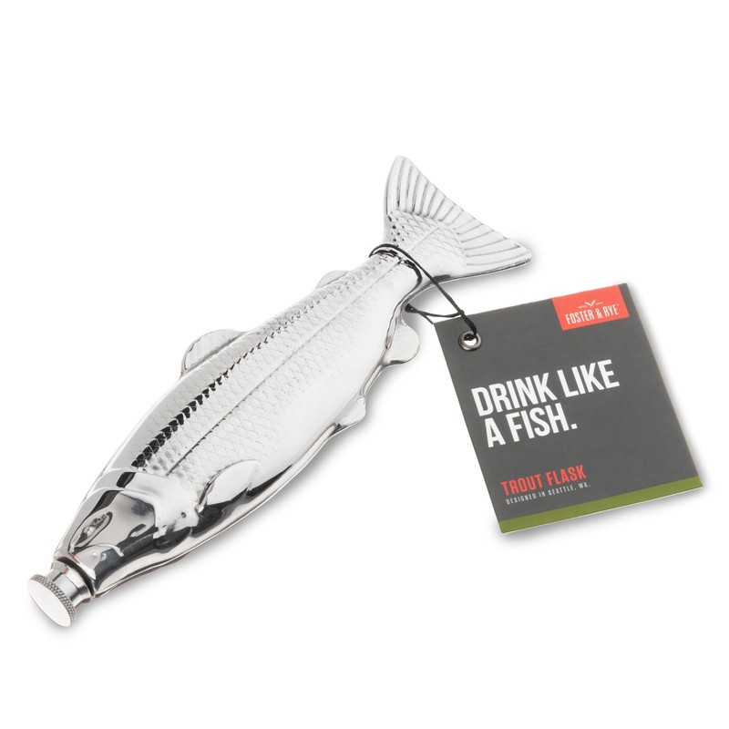 Foster & Rye Trout Flask - Fish Flask Stainless Steel