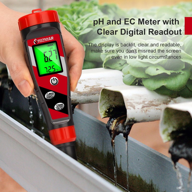 UIUZMAR Digital pH Meter pH TDS EC Meter for Hydroponic