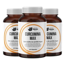 Pack 3 Curcumina Max Nutrientes Vidalabs México 60 Sofgels Sabor Sin sabor                                                                            