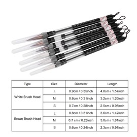 Water Brush Pen, 6pcs Chinese Japanese Calligraphy Pen Piston Water Brush Japanese Sumi Drawing Brush Pen for Beginners Painting Calligraphy Practice