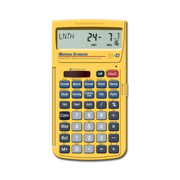 Calculated Industries 4019 Material Estimator Calculator | Finds Project Building Material Costs for DIY’s, Contractors, Tradesmen, Handymen and Construction Estimating Professionals,Yellow