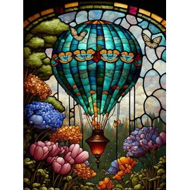 Meothan 5D Diamond Painting Kits for Adults, Hot Air Balloons Diamond Art Kits for Adults Beginner, DIY Round Full Drill Paint with Diamond Dots Gem Art for Wall Decor Gift 12x16in