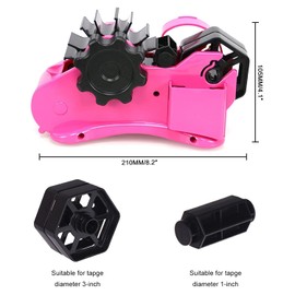 KOBSAINF Tape Cutter, Tape Cutter Stand, Pen Holder, Easy to Change Cellophane Tape, Multi-Roll Cutting Insulation Tape Cutting Dispenser, Suitable for 25mm and 75mm Tape Sizes (Pink, Length 21cm x