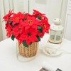 Dimetey Christmas Artificial Poinsettia Flowers,4Pcs,Each 7 Heads,30cm Long
