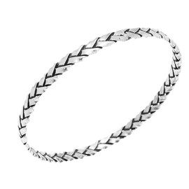 TreasureBay Women's 925 Sterling Silver Bangle Bracelet for Women and Girls | Women's Braided Bangle 65mm Diameter
