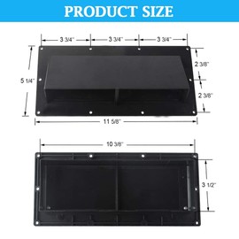 Hedday RV Range Hood Vent Cover Black, RV Stove Vent Cover/RV Exhaust Vent Cover (Include 10 Pcs Screws)