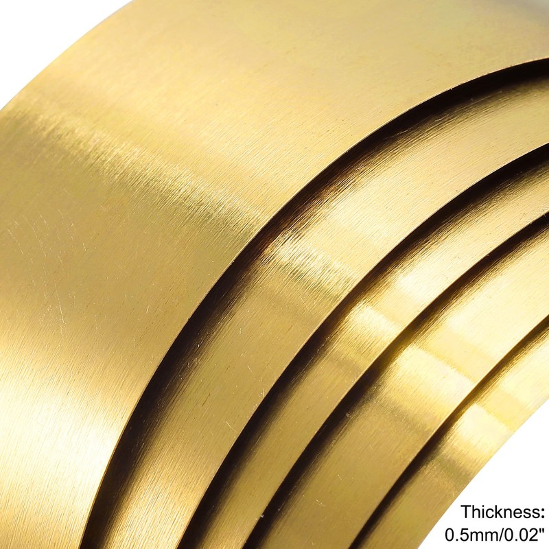 sourcing map Brass Sheet Roll, Metal Foil Plate 1000mm x